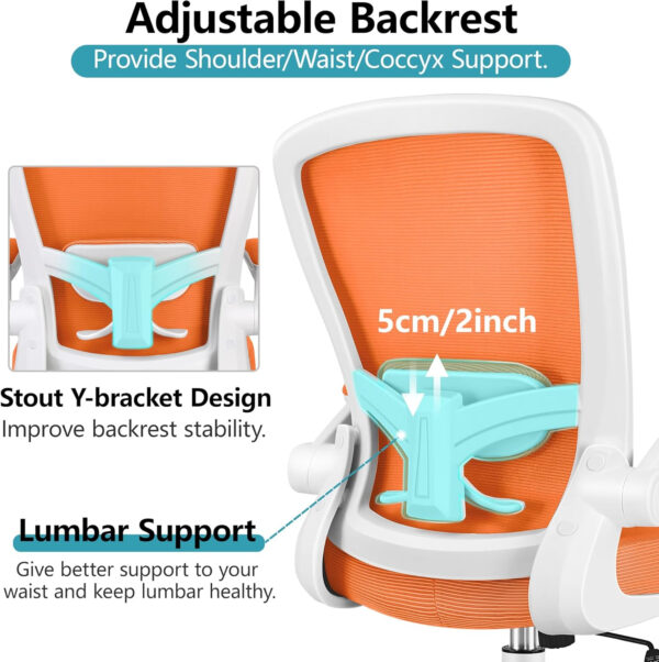 FelixKing Office Chair, Ergonomic Desk Chair Breathable Mesh Chairs with Adjustable High Back Lumbar Support Flip-up Armrests, Executive Swivel Comfy Task Computer Chairs for Home Office Black