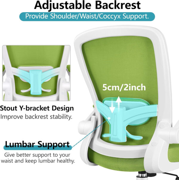 FelixKing Office Chair, Ergonomic Desk Chair Breathable Mesh Chairs with Adjustable High Back Lumbar Support Flip-up Armrests, Executive Swivel Comfy Task Computer Chairs for Home Office Black