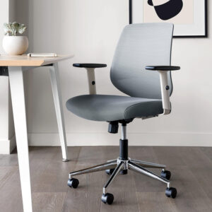 Branch Daily Chair - Vegan Leather Office Chair with Swivel, Lumbar Rest, and Adjustable Armrests - Comfortable Seating for Improved Posture and Productivity - Dune