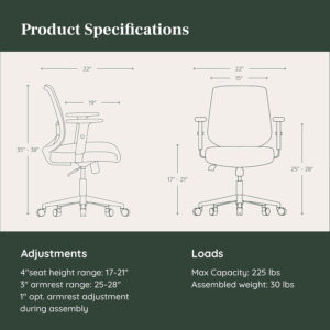 Branch Daily Chair - Vegan Leather Office Chair with Swivel, Lumbar Rest, and Adjustable Armrests - Comfortable Seating for Improved Posture and Productivity - Dune