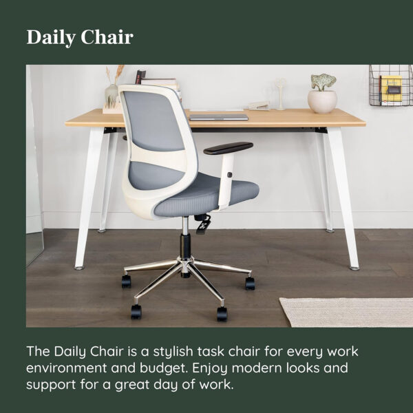 Branch Daily Chair - Vegan Leather Office Chair with Swivel, Lumbar Rest, and Adjustable Armrests - Comfortable Seating for Improved Posture and Productivity - Dune