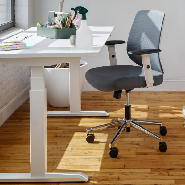 Branch Daily Chair - Vegan Leather Office Chair with Swivel, Lumbar Rest, and Adjustable Armrests - Comfortable Seating for Improved Posture and Productivity - Dune