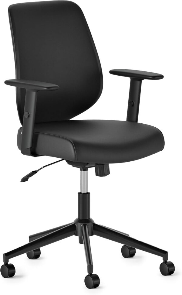 Branch Daily Chair - Vegan Leather Office Chair with Swivel, Lumbar Rest, and Adjustable Armrests - Comfortable Seating for Improved Posture and Productivity - Dune