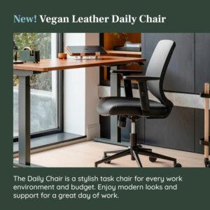Branch Daily Chair - Vegan Leather Office Chair with Swivel, Lumbar Rest, and Adjustable Armrests - Comfortable Seating for Improved Posture and Productivity - Dune