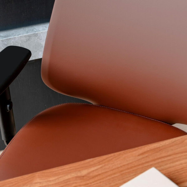 Branch Daily Chair - Vegan Leather Office Chair with Swivel, Lumbar Rest, and Adjustable Armrests - Comfortable Seating for Improved Posture and Productivity - Dune
