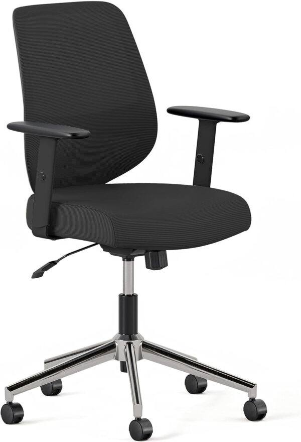 Branch Daily Chair - Vegan Leather Office Chair with Swivel, Lumbar Rest, and Adjustable Armrests - Comfortable Seating for Improved Posture and Productivity - Dune