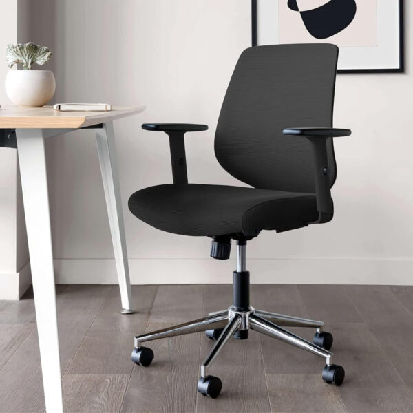 Branch Daily Chair - Vegan Leather Office Chair with Swivel, Lumbar Rest, and Adjustable Armrests - Comfortable Seating for Improved Posture and Productivity - Dune