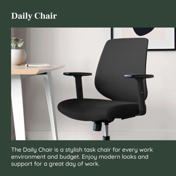 Branch Daily Chair - Vegan Leather Office Chair with Swivel, Lumbar Rest, and Adjustable Armrests - Comfortable Seating for Improved Posture and Productivity - Dune