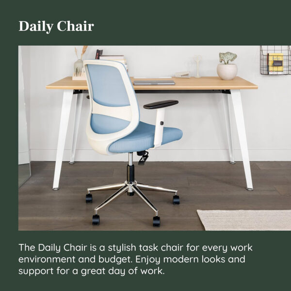 Branch Daily Chair - Vegan Leather Office Chair with Swivel, Lumbar Rest, and Adjustable Armrests - Comfortable Seating for Improved Posture and Productivity - Dune