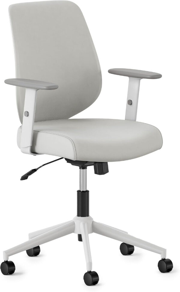 Branch Daily Chair - Vegan Leather Office Chair with Swivel, Lumbar Rest, and Adjustable Armrests - Comfortable Seating for Improved Posture and Productivity - Dune