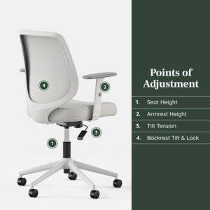 Branch Daily Chair - Vegan Leather Office Chair with Swivel, Lumbar Rest, and Adjustable Armrests - Comfortable Seating for Improved Posture and Productivity - Dune