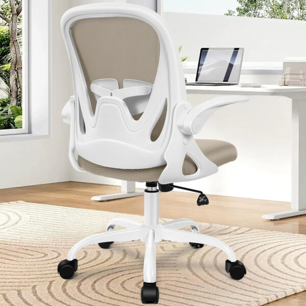 Primy Office Chair Ergonomic Desk Chair with Flip up Armrests Swivel Breathable Desk Mesh Computer Chair with Adjustable Lumbar Support and Height for Conference Room (Black)