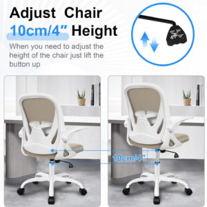 Primy Office Chair Ergonomic Desk Chair with Flip up Armrests Swivel Breathable Desk Mesh Computer Chair with Adjustable Lumbar Support and Height for Conference Room (Black)