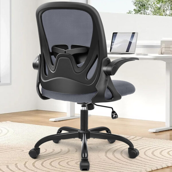 Primy Office Chair Ergonomic Desk Chair with Flip up Armrests Swivel Breathable Desk Mesh Computer Chair with Adjustable Lumbar Support and Height for Conference Room (Black)