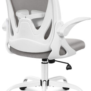 Primy Office Chair Ergonomic Desk Chair with Flip up Armrests Swivel Breathable Desk Mesh Computer Chair with Adjustable Lumbar Support and Height for Conference Room (Black)