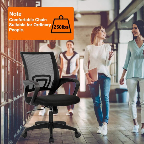 68873c649d022963c10887ddf8bd9b22046c32e1364e7cad2551f.jpg Home Office Chair Ergonomic Desk Chair Mesh Computer Chair with Lumbar Support Armrest Executive Rolling Swivel Adjustable Mid Back Task Chair for Women Adults, Black