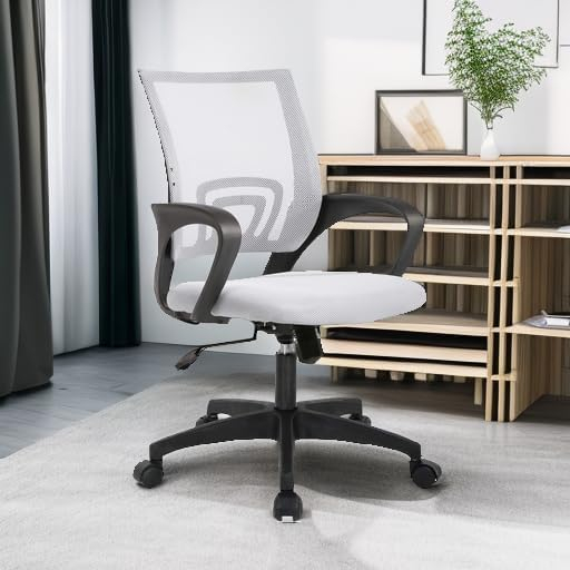 68873c677bcdea0087e6556f69286232695e141cdc1944c91f58a.jpg Home Office Chair Ergonomic Desk Chair Mesh Computer Chair with Lumbar Support Armrest Executive Rolling Swivel Adjustable Mid Back Task Chair for Women Adults, Black