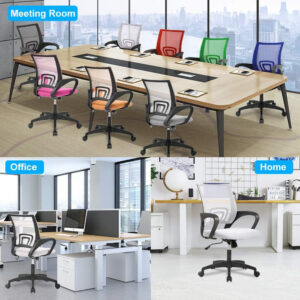 68873c6ca9ec6325354eb65b6f0db2a196b57220b933c70e771f5.jpg Home Office Chair Ergonomic Desk Chair Mesh Computer Chair with Lumbar Support Armrest Executive Rolling Swivel Adjustable Mid Back Task Chair for Women Adults, Black