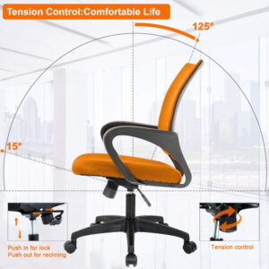 68873c7c68f5252cff438d665b01daec7fc40c421e65ab2e6a8e6.jpg Home Office Chair Ergonomic Desk Chair Mesh Computer Chair with Lumbar Support Armrest Executive Rolling Swivel Adjustable Mid Back Task Chair for Women Adults, Black
