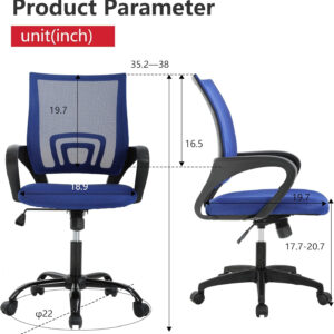 68873c81291b47d31bc3c21983c8bc5b2c58eaa9227a9cb5dd75b.jpg Home Office Chair Ergonomic Desk Chair Mesh Computer Chair with Lumbar Support Armrest Executive Rolling Swivel Adjustable Mid Back Task Chair for Women Adults, Black