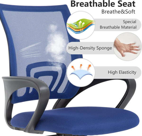 68873c83dcf7cc60d9f37c434f50de813bbe5adb8bdf673212d74.jpg Home Office Chair Ergonomic Desk Chair Mesh Computer Chair with Lumbar Support Armrest Executive Rolling Swivel Adjustable Mid Back Task Chair for Women Adults, Black
