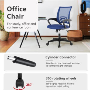 68873c852a6a5e1a3bf3ad8ba7298cded73408672341afd52749e.jpg Home Office Chair Ergonomic Desk Chair Mesh Computer Chair with Lumbar Support Armrest Executive Rolling Swivel Adjustable Mid Back Task Chair for Women Adults, Black