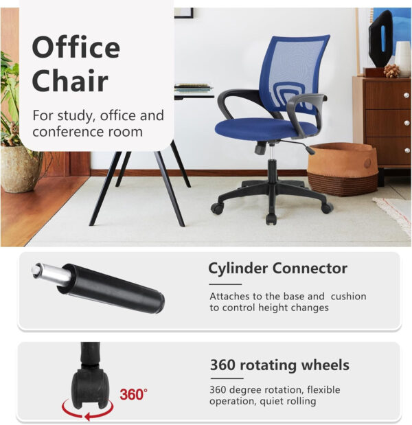 68873c852a6a5e1a3bf3ad8ba7298cded73408672341afd52749e.jpg Home Office Chair Ergonomic Desk Chair Mesh Computer Chair with Lumbar Support Armrest Executive Rolling Swivel Adjustable Mid Back Task Chair for Women Adults, Black