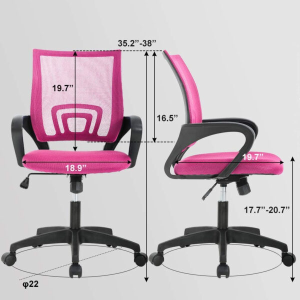68873c8a79aca10c64870d93e644f7ab7b87d512a658ed133bfe5.jpg Home Office Chair Ergonomic Desk Chair Mesh Computer Chair with Lumbar Support Armrest Executive Rolling Swivel Adjustable Mid Back Task Chair for Women Adults, Black