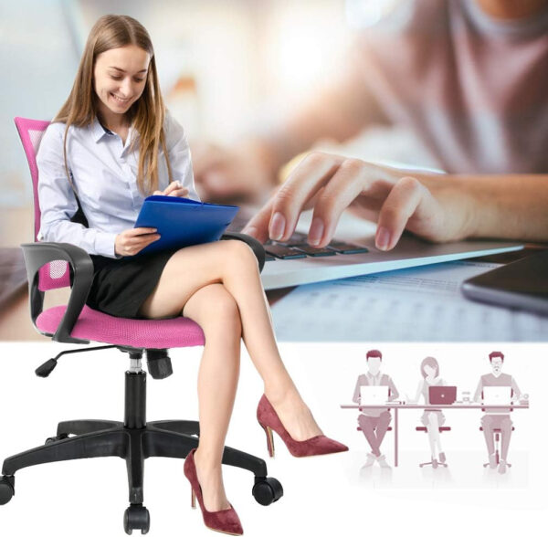 68873c8b6f7555ddbdf67c5bba73fe7e0d78a42677e8f57ebf661.jpg Home Office Chair Ergonomic Desk Chair Mesh Computer Chair with Lumbar Support Armrest Executive Rolling Swivel Adjustable Mid Back Task Chair for Women Adults, Black
