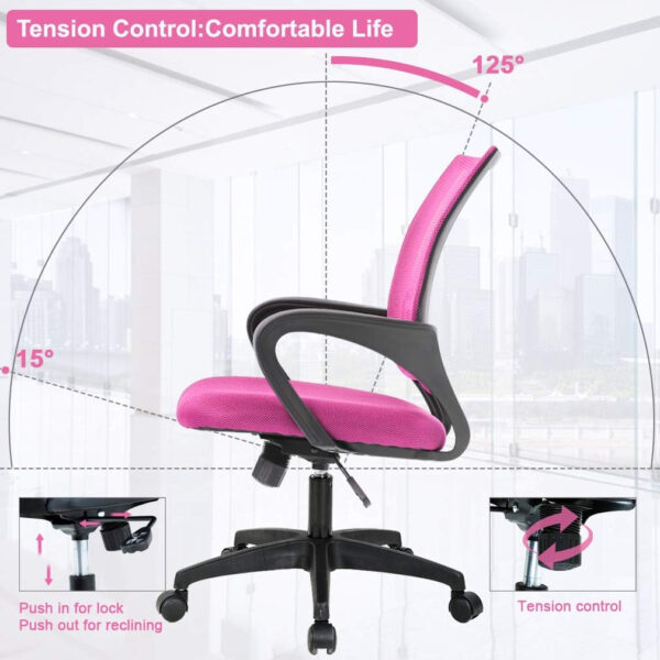 68873c8ecd394ef3921ee2446deb0e43786f0506b7641d39903a7.jpg Home Office Chair Ergonomic Desk Chair Mesh Computer Chair with Lumbar Support Armrest Executive Rolling Swivel Adjustable Mid Back Task Chair for Women Adults, Black