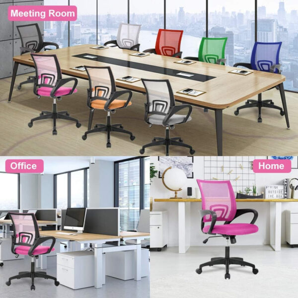 68873c8fd9904b47cc87a7049ed5e59335c553569c22a7f15f6af.jpg Home Office Chair Ergonomic Desk Chair Mesh Computer Chair with Lumbar Support Armrest Executive Rolling Swivel Adjustable Mid Back Task Chair for Women Adults, Black