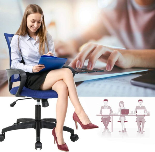 68873c9aa1db27dbd98c5d8b22f91f6ed66027bd533e28ff309c2.jpg Home Office Chair Ergonomic Desk Chair Mesh Computer Chair with Lumbar Support Armrest Executive Rolling Swivel Adjustable Mid Back Task Chair for Women Adults, Black