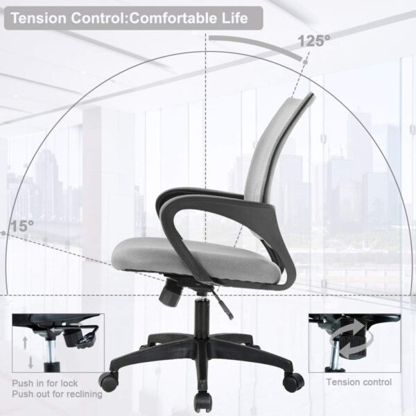 68873ca59495243f007d8decb959f1e808e498c8c89699f60658f.jpg Home Office Chair Ergonomic Desk Chair Mesh Computer Chair with Lumbar Support Armrest Executive Rolling Swivel Adjustable Mid Back Task Chair for Women Adults, Black