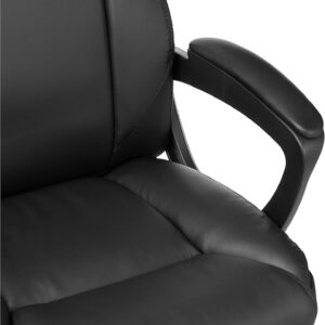 Amazon Basics Classic Puresoft PU Padded Mid-Back Height Adjustable Office Computer Desk Chair with Armrest, 26"D x 23.75"W x 42"H, Black