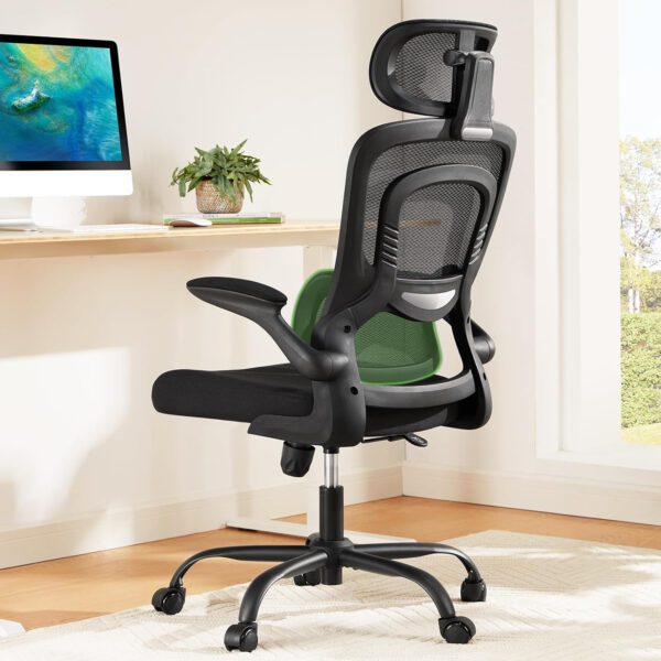 Marsail Ergonomic Office Chair: Office Computer Desk Chair with High Back Mesh and Adjustable Lumbar Support Rolling Work Swivel Task Chairs with Wheel 3D Armrests and Headrest