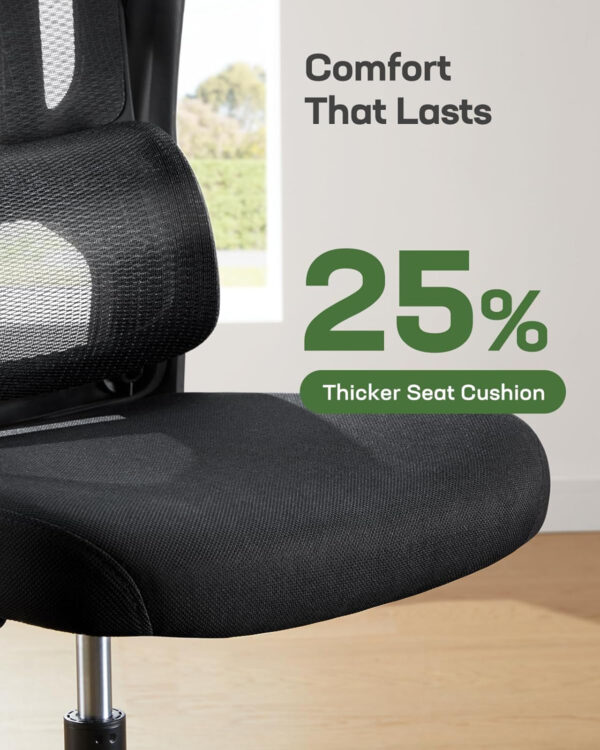 Marsail Ergonomic Office Chair: Office Computer Desk Chair with High Back Mesh and Adjustable Lumbar Support Rolling Work Swivel Task Chairs with Wheel 3D Armrests and Headrest