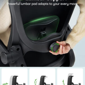 Marsail Ergonomic Office Chair: Office Computer Desk Chair with High Back Mesh and Adjustable Lumbar Support Rolling Work Swivel Task Chairs with Wheel 3D Armrests and Headrest