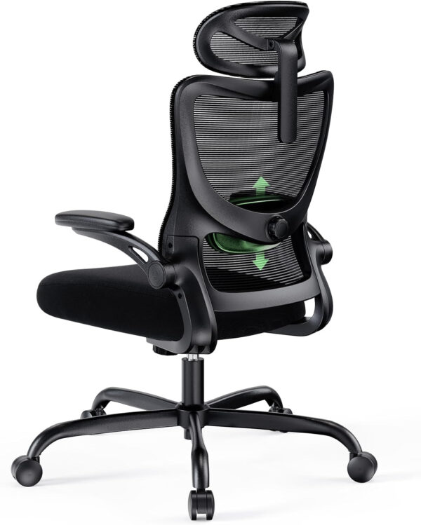 Marsail Ergonomic Office Chair: Office Computer Desk Chair with High Back Mesh and Adjustable Lumbar Support Rolling Work Swivel Task Chairs with Wheel 3D Armrests and Headrest