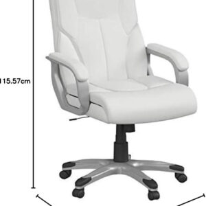 Amazon Basics Executive High Back Office Desk Chair, Adjustable Height, Tilt, Swivel, One Size, Brown/Gold