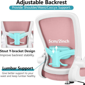 FelixKing Office Chair, Ergonomic Desk Chair Breathable Mesh Chairs with Adjustable High Back Lumbar Support Flip-up Armrests, Executive Swivel Comfy Task Computer Chairs for Home Office Black