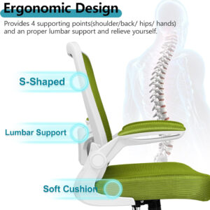 FelixKing Office Chair, Ergonomic Desk Chair Breathable Mesh Chairs with Adjustable High Back Lumbar Support Flip-up Armrests, Executive Swivel Comfy Task Computer Chairs for Home Office Black