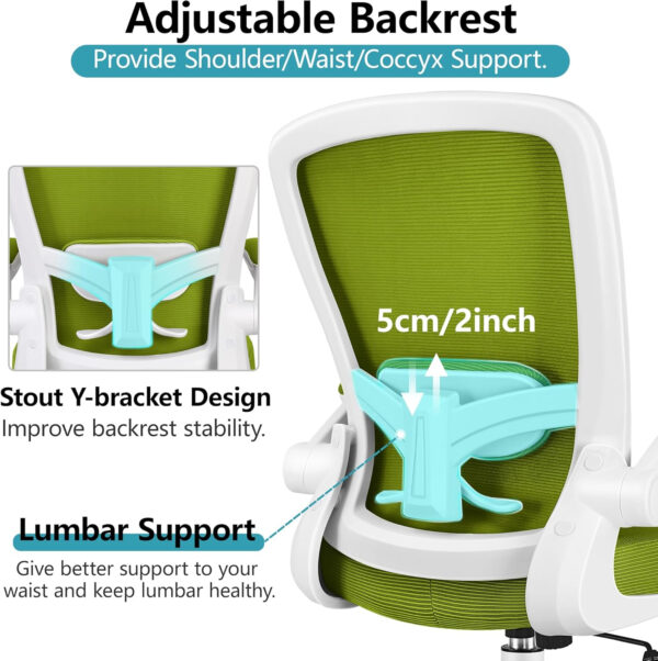 FelixKing Office Chair, Ergonomic Desk Chair Breathable Mesh Chairs with Adjustable High Back Lumbar Support Flip-up Armrests, Executive Swivel Comfy Task Computer Chairs for Home Office Black