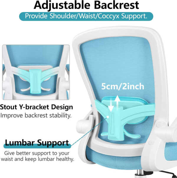 FelixKing Office Chair, Ergonomic Desk Chair Breathable Mesh Chairs with Adjustable High Back Lumbar Support Flip-up Armrests, Executive Swivel Comfy Task Computer Chairs for Home Office Black