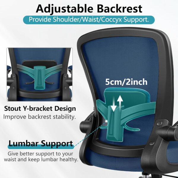 FelixKing Office Chair, Ergonomic Desk Chair Breathable Mesh Chairs with Adjustable High Back Lumbar Support Flip-up Armrests, Executive Swivel Comfy Task Computer Chairs for Home Office Black