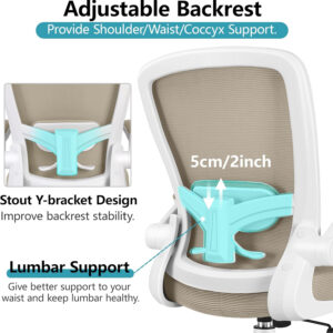 FelixKing Office Chair, Ergonomic Desk Chair Breathable Mesh Chairs with Adjustable High Back Lumbar Support Flip-up Armrests, Executive Swivel Comfy Task Computer Chairs for Home Office Black