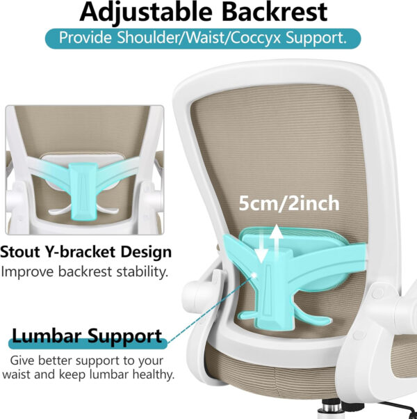 FelixKing Office Chair, Ergonomic Desk Chair Breathable Mesh Chairs with Adjustable High Back Lumbar Support Flip-up Armrests, Executive Swivel Comfy Task Computer Chairs for Home Office Black