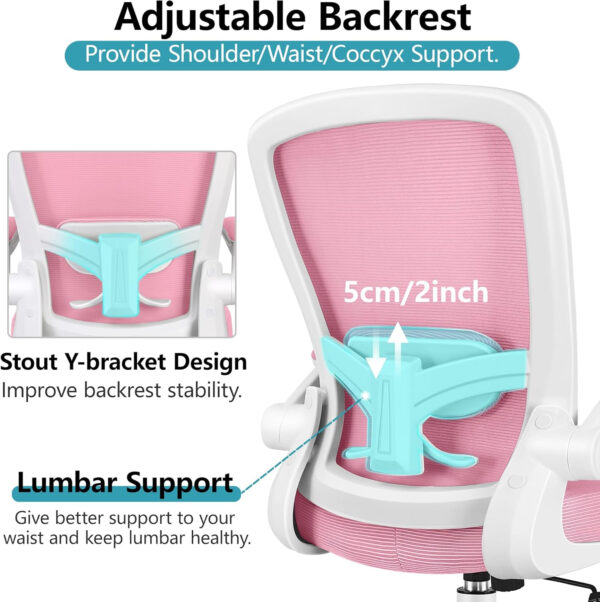 FelixKing Office Chair, Ergonomic Desk Chair Breathable Mesh Chairs with Adjustable High Back Lumbar Support Flip-up Armrests, Executive Swivel Comfy Task Computer Chairs for Home Office Black