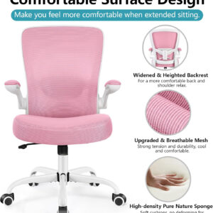 FelixKing Office Chair, Ergonomic Desk Chair Breathable Mesh Chairs with Adjustable High Back Lumbar Support Flip-up Armrests, Executive Swivel Comfy Task Computer Chairs for Home Office Black