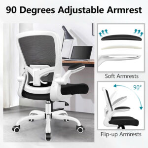 FelixKing Office Chair, Ergonomic Desk Chair Breathable Mesh Chairs with Adjustable High Back Lumbar Support Flip-up Armrests, Executive Swivel Comfy Task Computer Chairs for Home Office Black