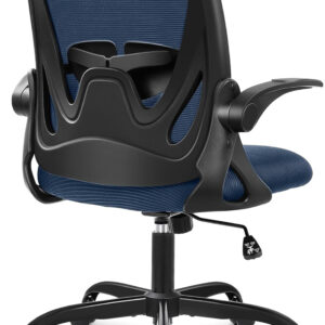 Primy Office Chair Ergonomic Desk Chair with Flip up Armrests Swivel Breathable Desk Mesh Computer Chair with Adjustable Lumbar Support and Height for Conference Room (Black)